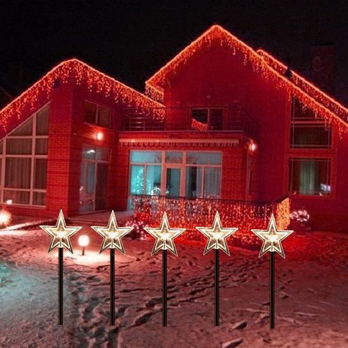 Luces Solares De Navidad Para Exteriores, 5 Luces De Estaca 1