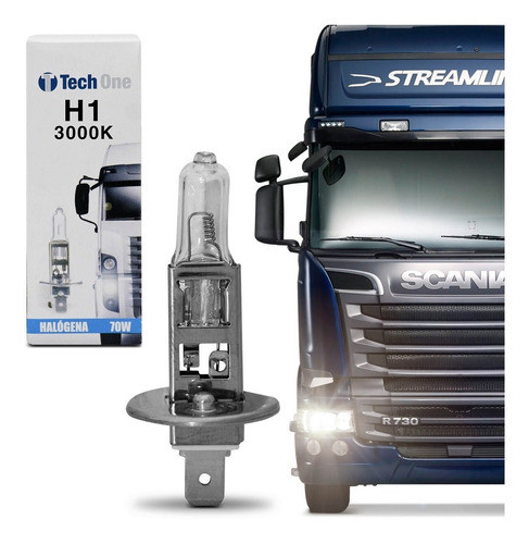 Lâmpada Automotiva Tech One H1 3000k 70w 24v Farol Caminhão 0