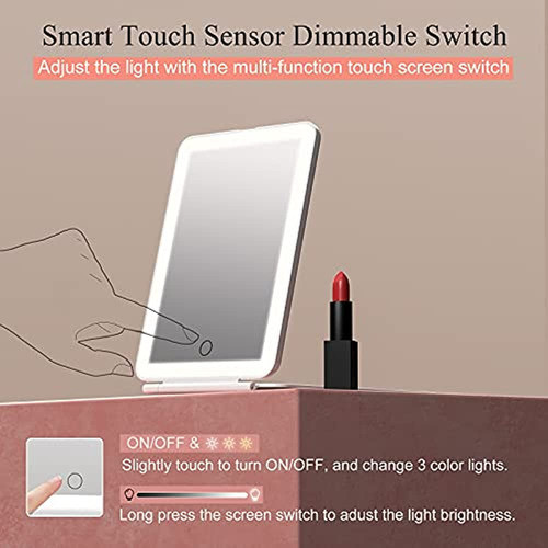 Espejo De Maquillaje De Viaje Recargable Con 72 Luces Led, F 1