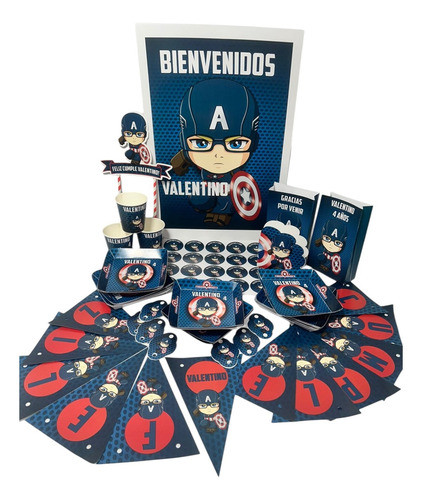 Cotillón Infantil Personalizado X 25 Baby Capitán América 0