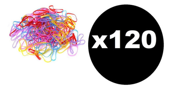 120 Elásticos De Silicone Cabelo Xuxinha Colorida Infantil 0