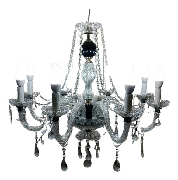 Araña De 8 Luces En Vidrio Y Ceramica Diseño Exclusivo!!!! 0