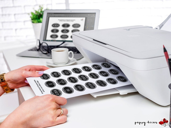 Etiquetas Para Imprimir Para Especieros - Óvalos Negros 1