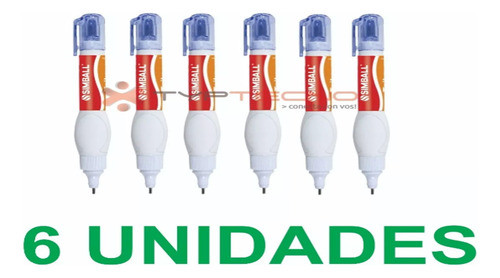 Pack X 6 Unidades Lapiz Corrector Simball Taiko 7 Ml Oferta 1