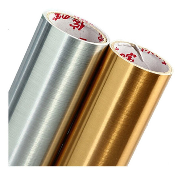 Vinilo Cepillado Oro / Plata 61 Cm X 3 Mts Mccal 0