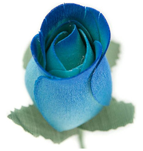 Rosas Artificiales De Madera 8 Pimpollo Cerrado Blue Tips 1