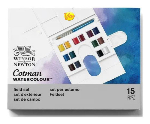 Acuarelas Cotman Winsor Newton Set Compacto Box X 15 Pc 1