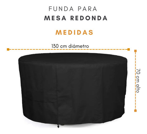 Funda Cubre Mesa De Exterior Redonda D-130x70cm 100% Imperme 1