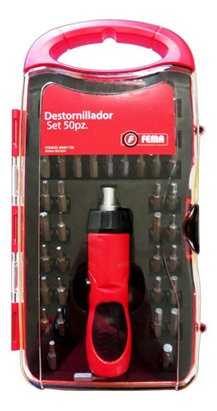 Fema Set Destornillador Crique 3 Posiciones 50 Piezas 25mm 0