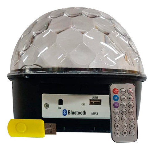 Media Esfera Led Multicolor Musical Usb Bluetooth Remoto 0