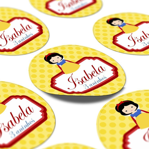 100 Rótulos Adesivos Personalizados Branca De Neve 5x5 0