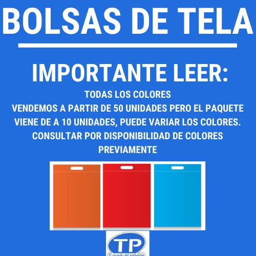 Bolsas De Friselina Tela Ecológica 15x20 Colores X50 Unidade 1