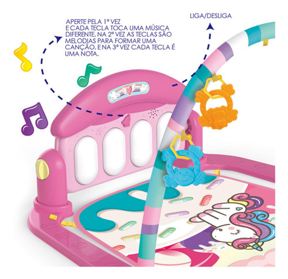 Tapete Piano Musical Para Bebê Joy Arco-íris Replay Kids 1
