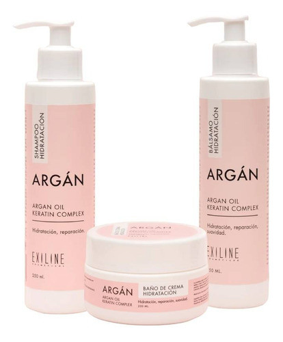 Kit Exiline | Argan | Shampoo, Balsamo Y Mascara Hidratacion 0