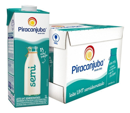 Leite Semidesnatado Piracanjuba 1 Litro Caixa Com 12 Unids 1