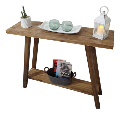 Mesa De Arrime Recibidor Pino  Encerado 120x79x30 0