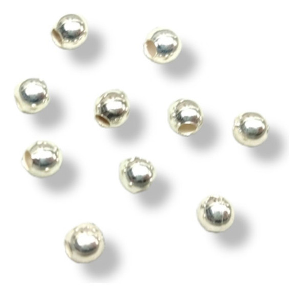 Pack 10u Bolas Bolitas 3mm Plata 925 Fornituras Para Armar 0