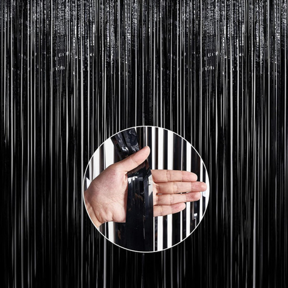 Cortina De Aluminio Negro Para Fiestas, 2 Piezas, 100x200 Cm 0