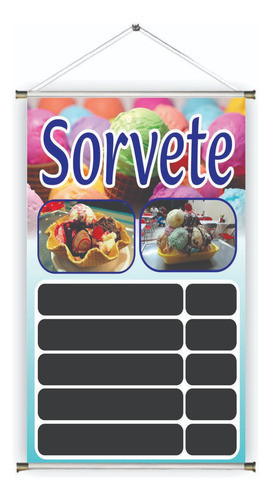 Banner Pronta Sorvete Ref 425 45x70 Cm (arte Pronta) 0