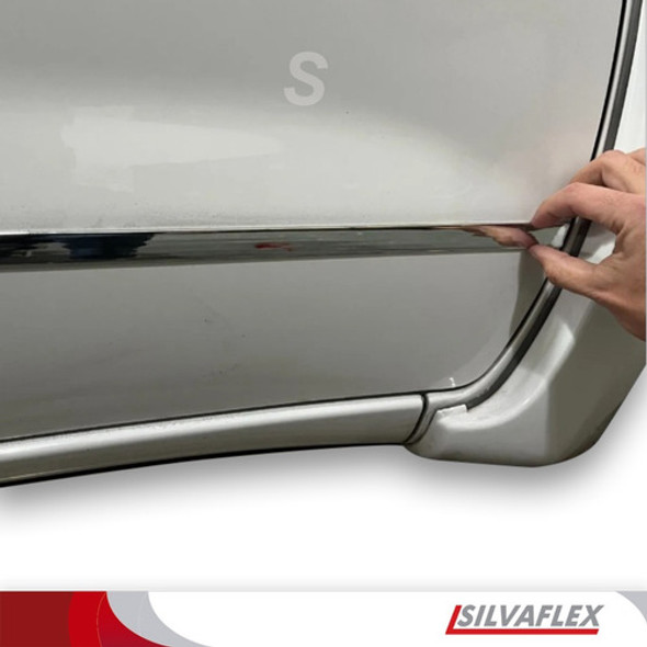 Moldura Vira Plateada Cromada 10 Mm Brillo Maximo Adhes 3m 1