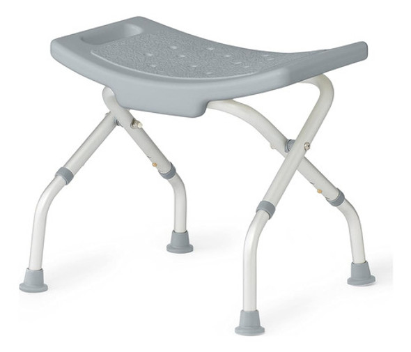 Silla De Ducha Plegable Gris Medline Sin Respaldo 1