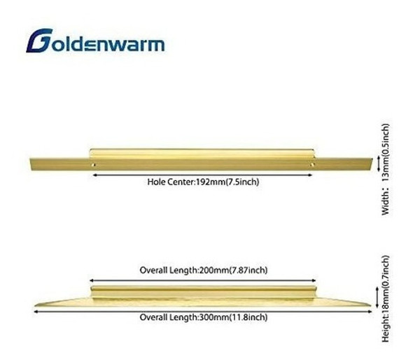 10 Tiradores De Aleacion De Aluminio 192mm - Dorados 1