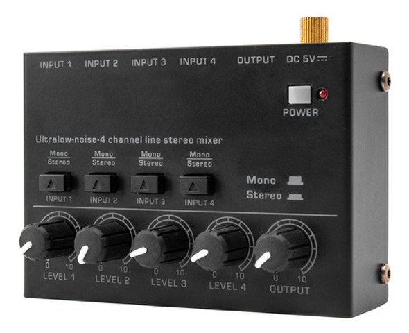 Mixer Estéreo De Linha De 4 Canais Com Ruído Ultrabaixo, 4 E 0