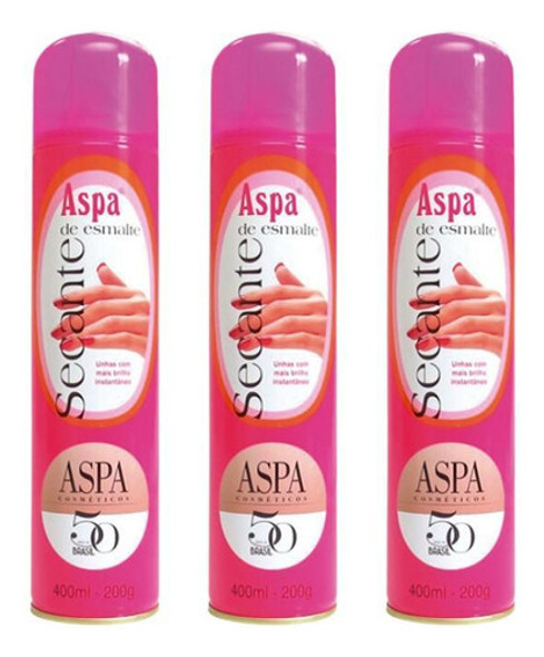 Secante De Esmalte Aspa 400ml - Kit Com 3un 0