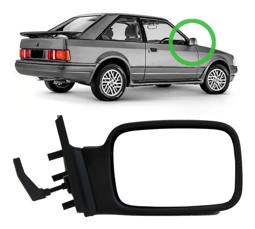 Retrovisor Escort Hobby Verona 1987 1988 1989 1990 1991 1992 1993 Com Controle Manual - Lado Direito 0