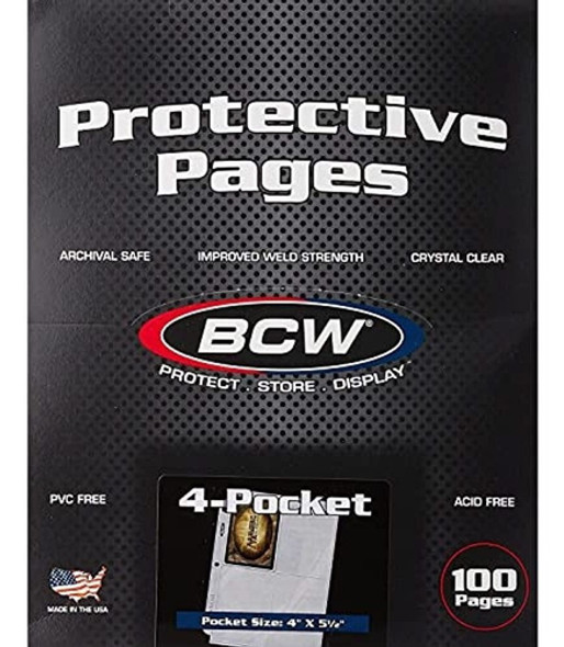 Página Protectora De Fotos Bcw Pro De 4 Bolsillos, Admite Fo 0