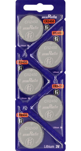 Pilas Boton Cr2450 Murata 2450 3v - Blíster X 5 Unidades 0