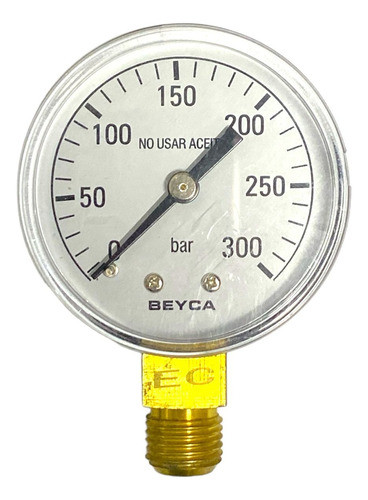 Manometro Beyca Ranco P/oxigeno Rosca 1/4 0-300 Bar Repjul 1