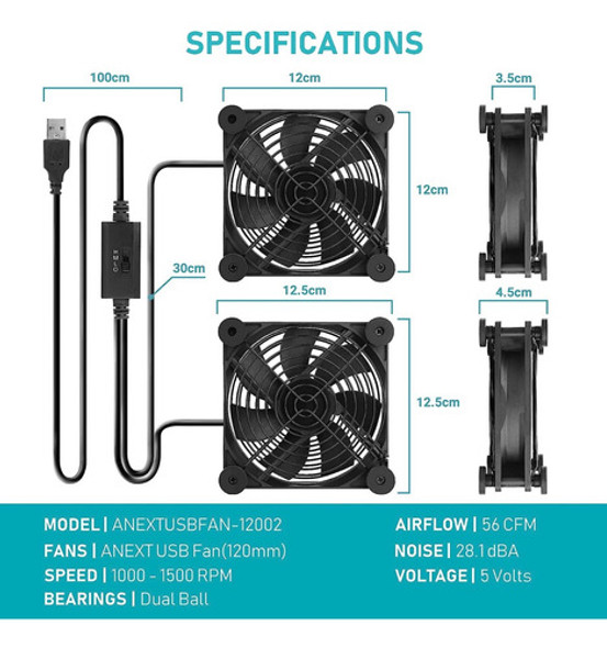 Cooler Fan 120 Mm Externo Con Soporte Goma Variados Usb Ps5 1