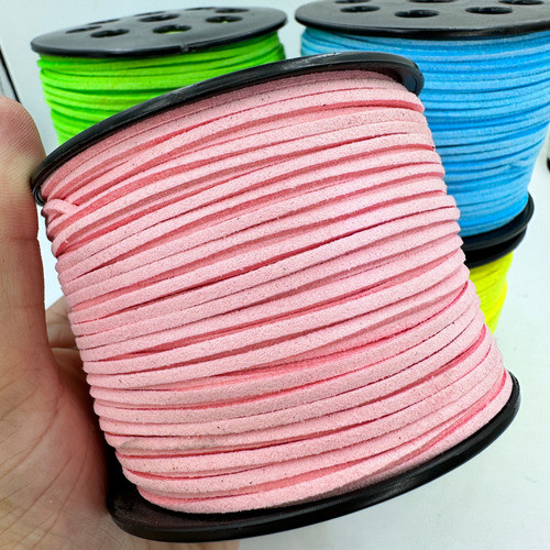 Kit Fio Cordão Couro Tira Camurça Suede 2mm Varias Cor 25mt 1