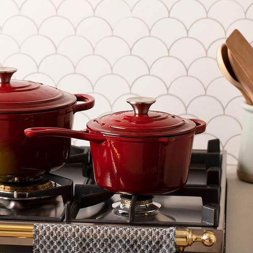 2.2 Quart Enameled Cast Iron Saucepan With Lid, Cast Ir... 1