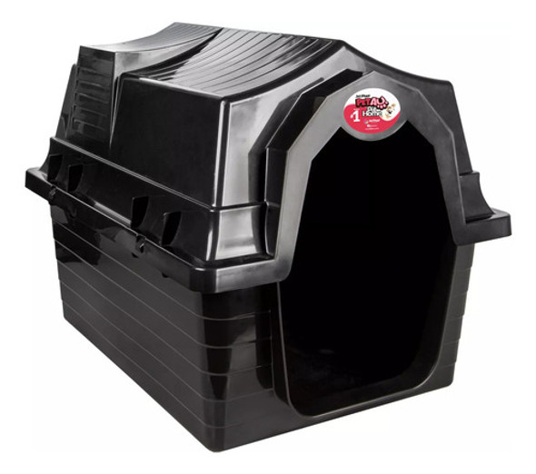 Casa Casinha Cães Cachorro Gatos Pet Nº01 Preta - Jel Plast 0