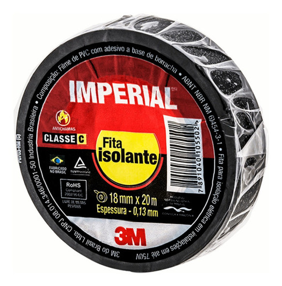 Fita Isolante Imperial Slim 18mmx20m 3m - 10pc 1