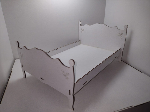 Móveis Para Bonecas Banheira E Cama Casal Branco Em Mdf 1