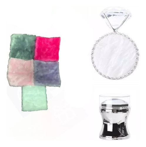 Kit Decoração Unha Tapete- Anel Com Diamante- Carimbo-brinde 0
