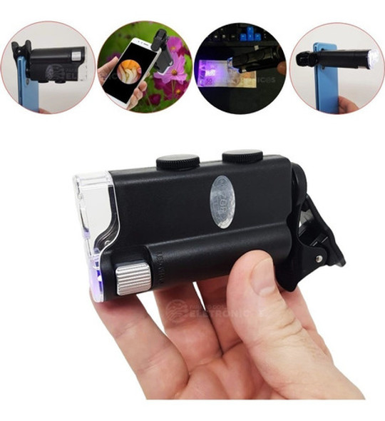 Mini Microscópio Lupa Sustentação Smartphone Celular Zoom60x 1