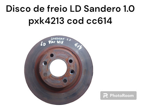 Disco De Freio Lado Direito Renault Sandero 1.0 Cod Cc614 0