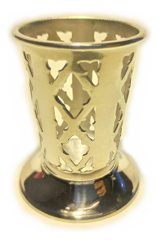 Antiguedad Palillero De Metal Plateado Calado Impecable 0