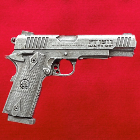 Quadro Decorativo Revolver Tamanho Real Em Metal Pt 1911 1