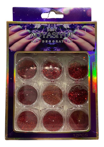 Kit Com 12 Glitter Para Decoraçao De Unhas 0