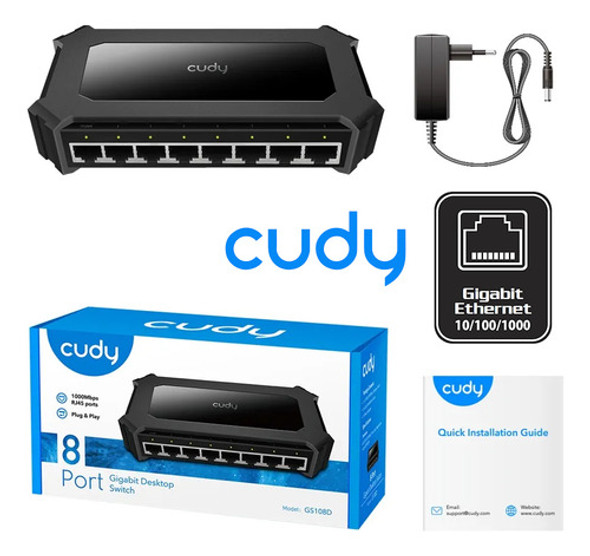 Switch Red Ethernet Gigabit 8 Puertos 8 Port 1000mbps Gs108d 1