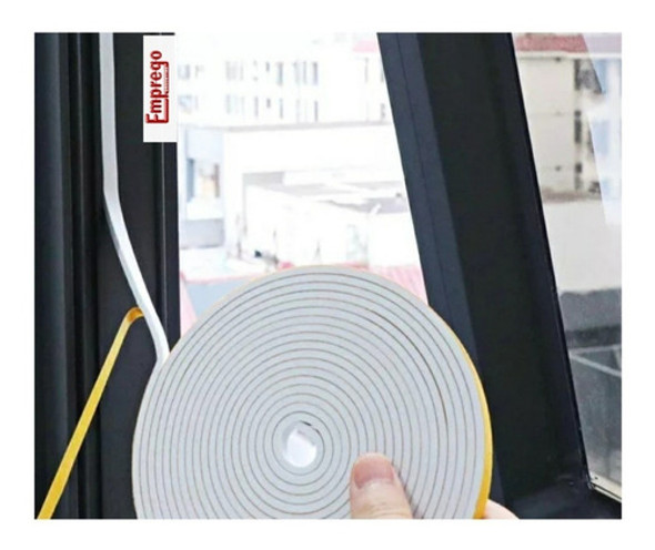 Burlete Goma Eva Adhesivo 1 Faz 5x15mm Blanco(10mts) 1