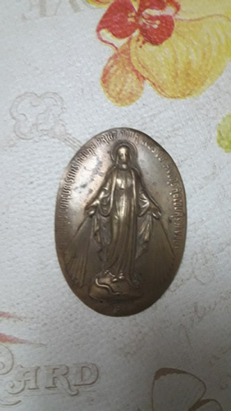 Inmaculada Concepción Medalla Milagrosantigua Metal  Dorado 1