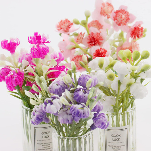 Flores Miniatura Con Florero Florero Vidrio Casa Muñecas A 1