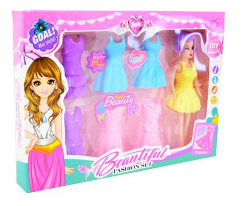 Muñeca Fashion Con Accesorios 7pzs En Caja 25x18cm - 53070 0