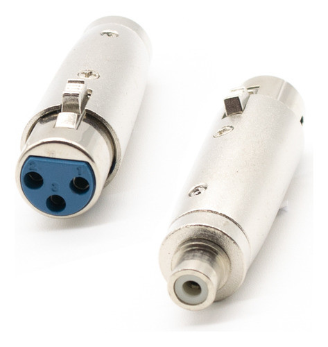 2 Adaptadores Jack Hembra Rca A Hembra Canon Con Traba 0